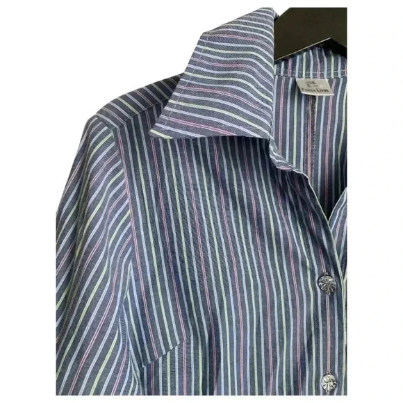 Vintage Forma Livre Women's Shirt Size Medium Stripes Button Down - Picture 5 of 7